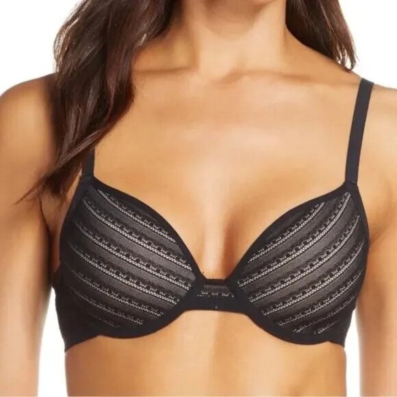 NATORI Womens 32DDD Nouveau Underwire Full Fit Spacer Bra in Black NWT - Picture 1 of 7